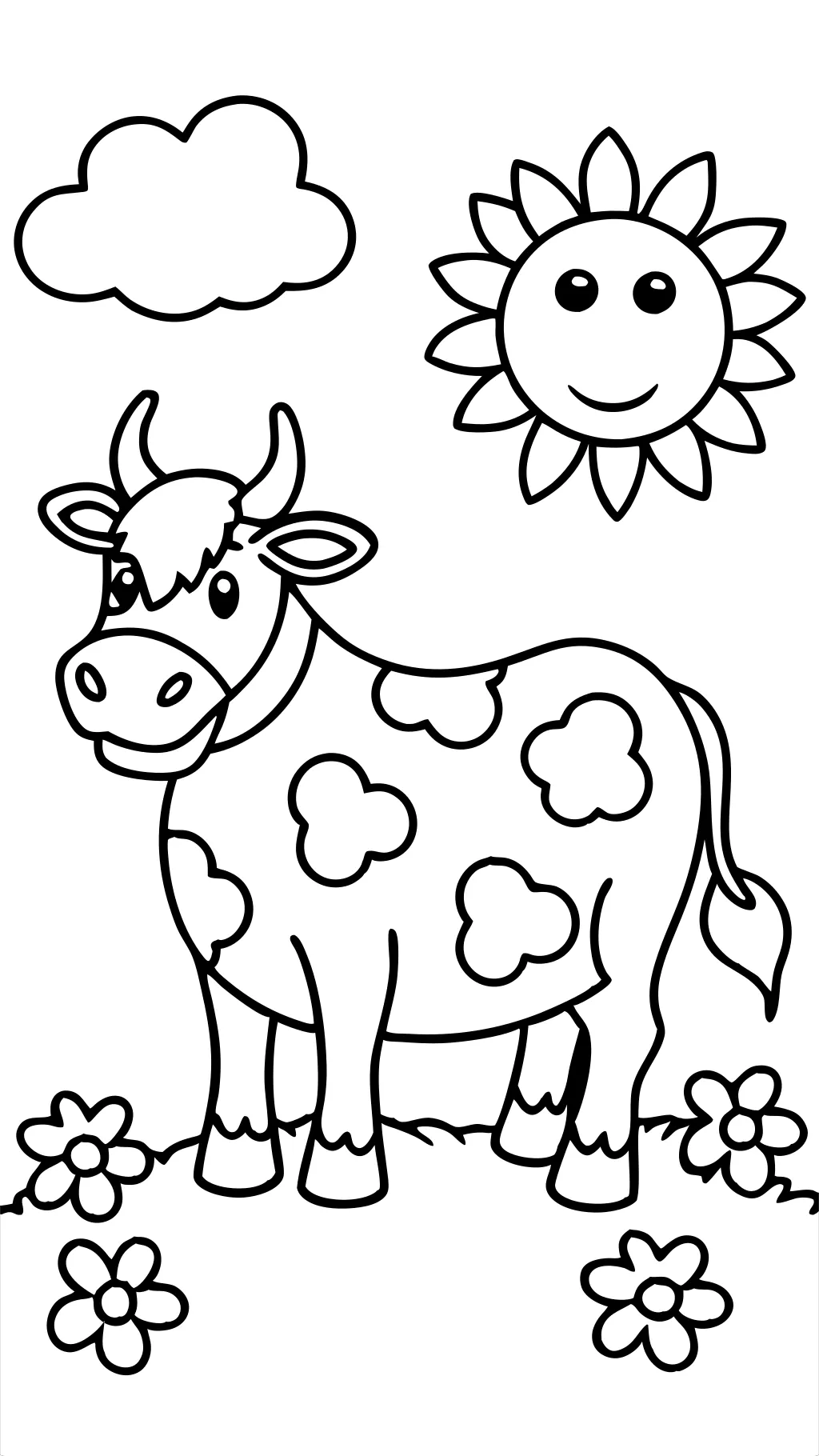 coloring page cow